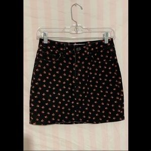 black floral skirt